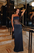 Y2K Lace Suspender Maxi Dress
